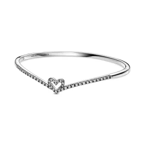 (bilde for) Pandora Funklende Ønskebeinhjerte Bangle - 599297C01