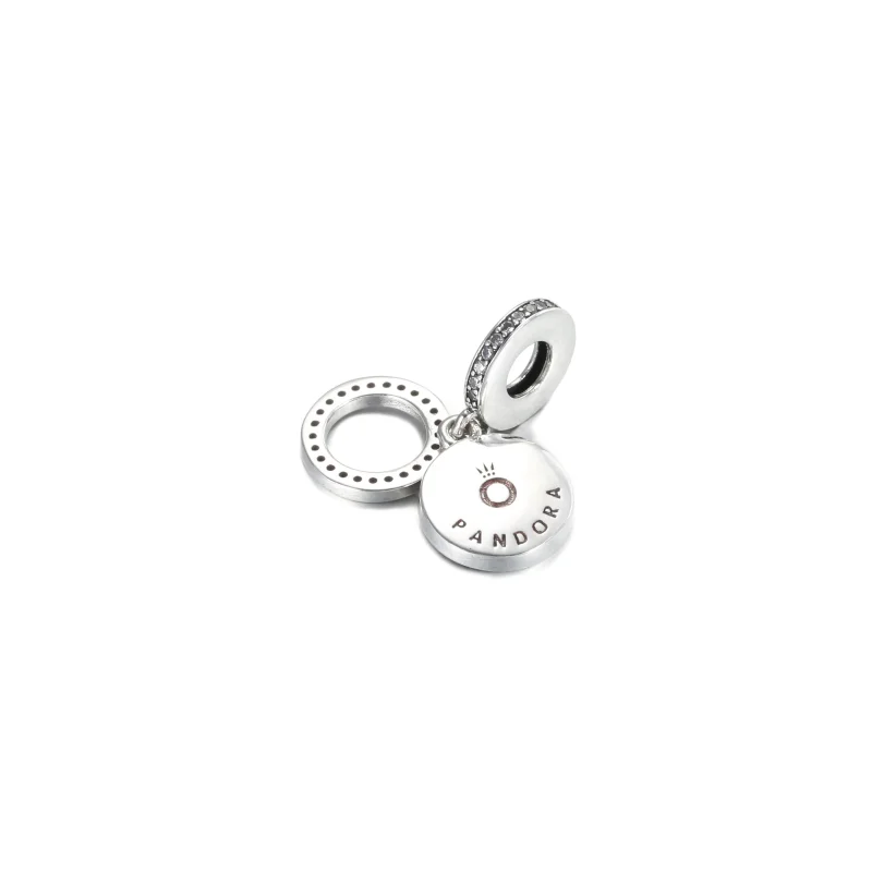 (bilde for) Pandora Funklende Rød Skive Dobbel Hengende Charm - 799186C03 - Vis 3