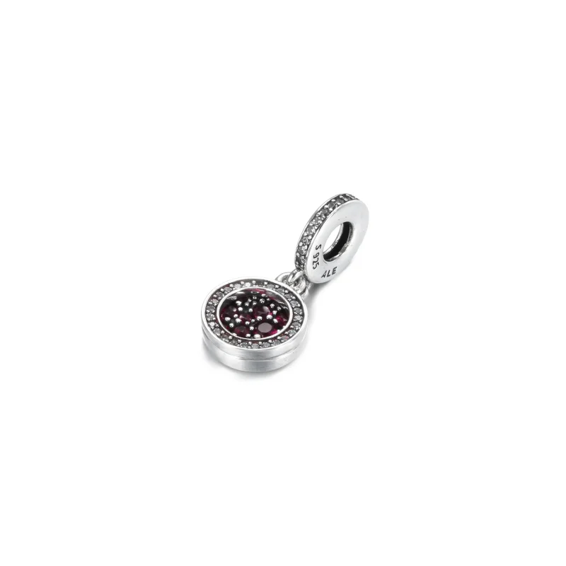 (bilde for) Pandora Funklende Rød Skive Dobbel Hengende Charm - 799186C03 - Vis 4