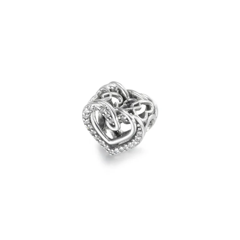 (bilde for) Pandora Funklende Sammenflettede Hjerter Charm - 799270C01 - Vis 2