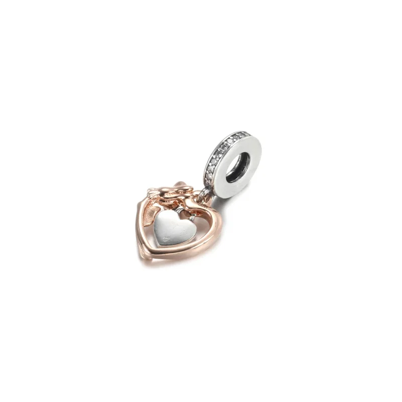 (bilde for) Pandora Hjerte og Rose Hengende Charm - 789290C01 - Vis 3