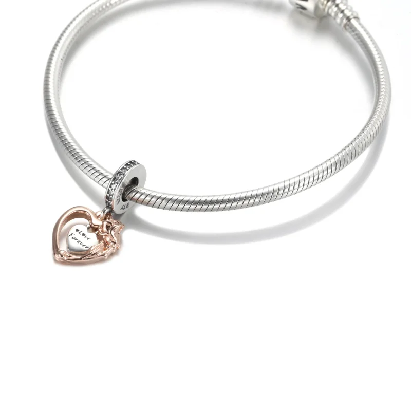(bilde for) Pandora Hjerte og Rose Hengende Charm - 789290C01 - Vis 5