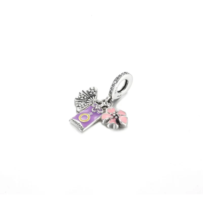 (bilde for) Pandora Japansk Sakura, Omamori og Vifte Hengende Charm - 799326C01 - Vis 2