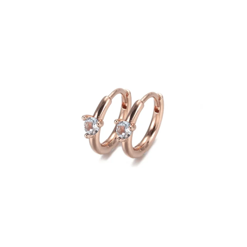 (bilde for) Pandora Lys Blå Solitaire Huggie Hoop Øreringer - 289304C02 - Vis 4