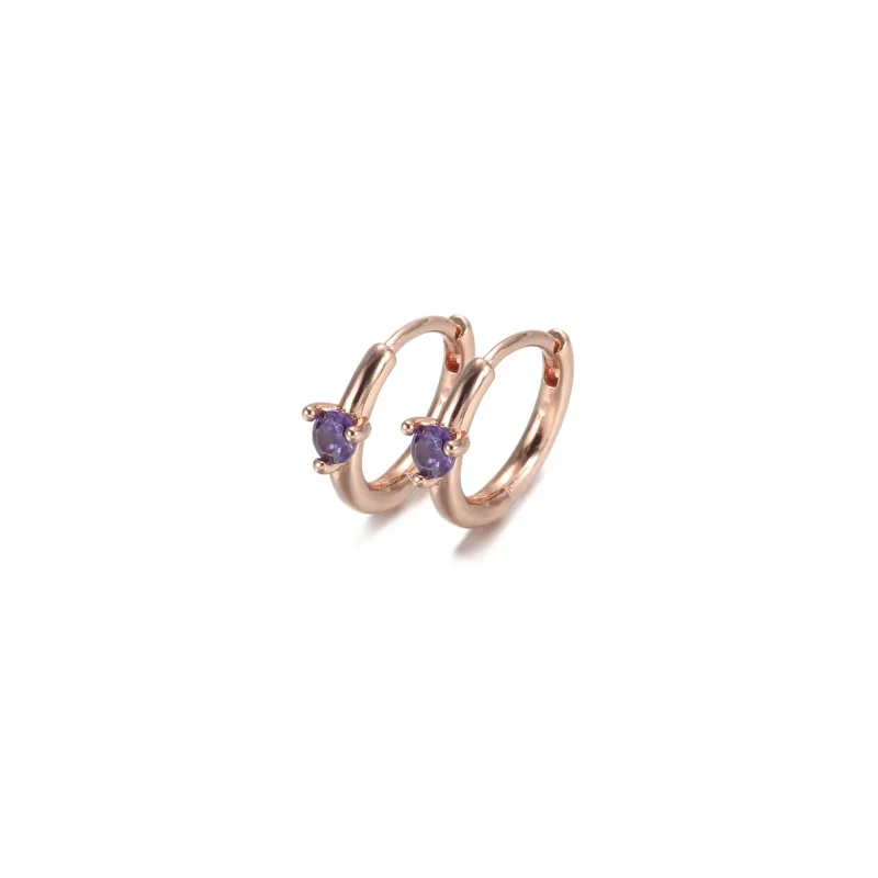 (bilde for) Pandora Lys Blå Solitaire Huggie Hoop Øreringer - 289304C02 - Vis 5