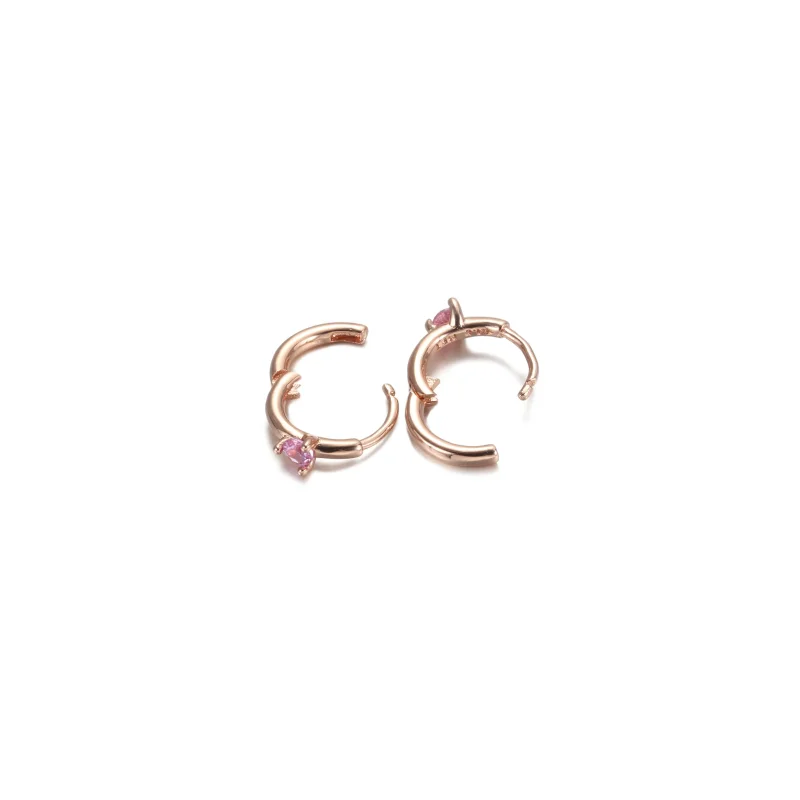 (bilde for) Pandora Lys Blå Solitaire Huggie Hoop Øreringer - 289304C02 - Vis 8
