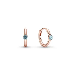 (bilde for) Pandora Lys Blå Solitaire Huggie Hoop Øreringer - 289304C02