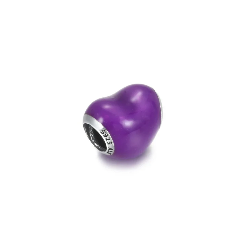 (bilde for) Pandora Metallisk Purpurfarget Hjerte Charm - 799291C01 - Vis 3