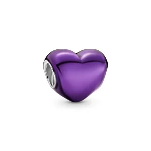 (bilde for) Pandora Metallisk Purpurfarget Hjerte Charm - 799291C01