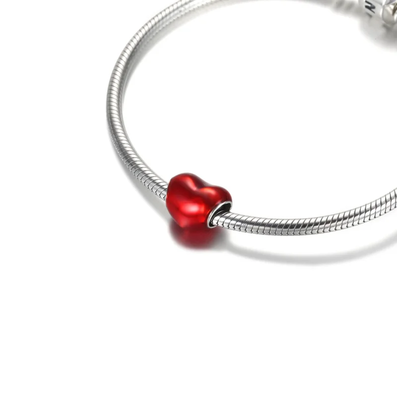 (bilde for) Pandora Metallisk Rød Hjerte Charm - 799291C02 - Vis 5