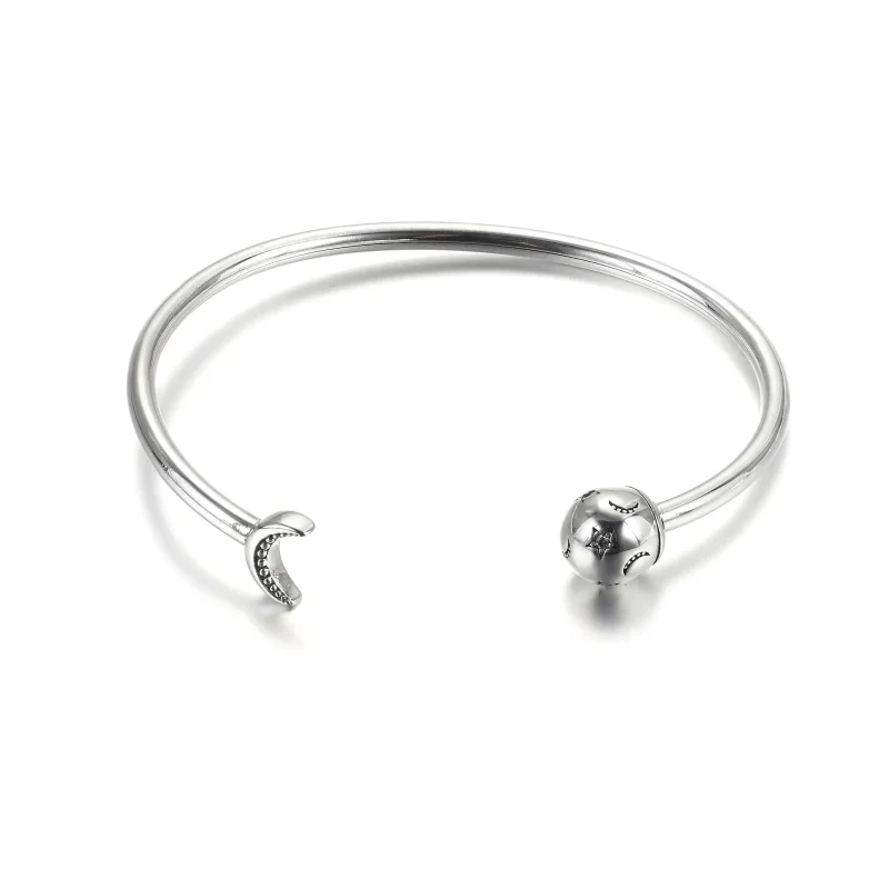 (bilde for) Pandora Moments Måne og Stjerne Åpent Bangle - 599120C01 - Vis 4