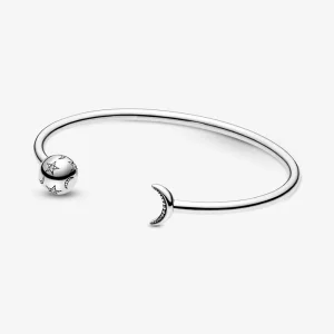(bilde for) Pandora Moments Måne og Stjerne Åpent Bangle - 599120C01
