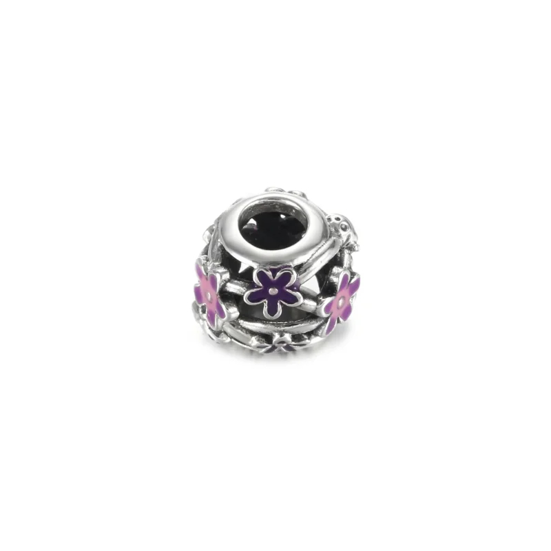 (bilde for) Pandora Åpen Lilla Tusenfryd Charm - 798772C02 - Vis 4