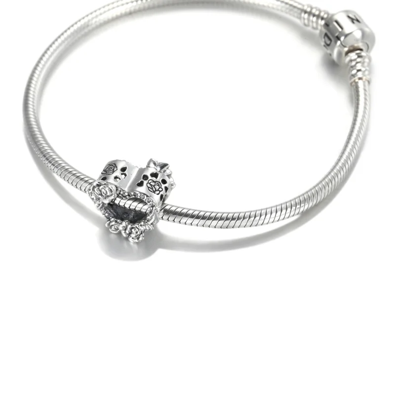 (bilde for) Pandora Åpent Hjerte og Roseblomster Charm - 799281C01 - Vis 6