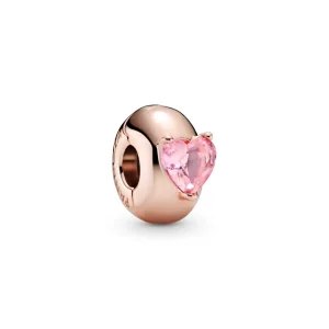 (bilde for) Pandora Rosa Hjerte Solitaire Klemmecharm - 789203C01