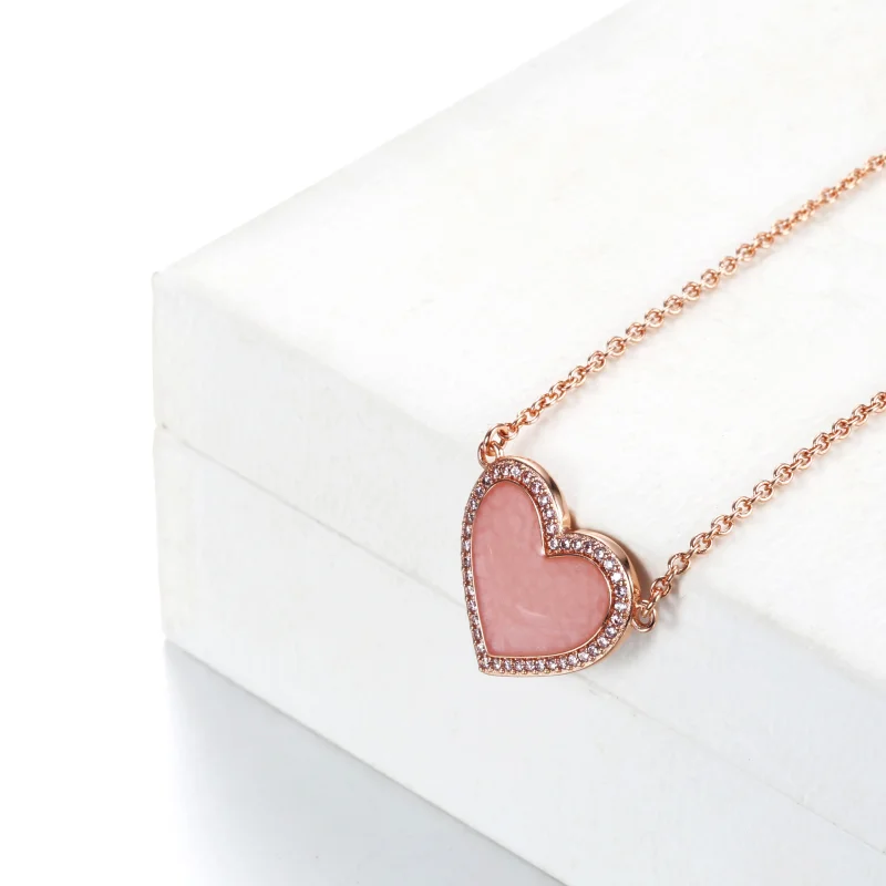 (bilde for) Pandora Rosa Virvel Hjerte Collier Halskjede - 389279C01 - Vis 3