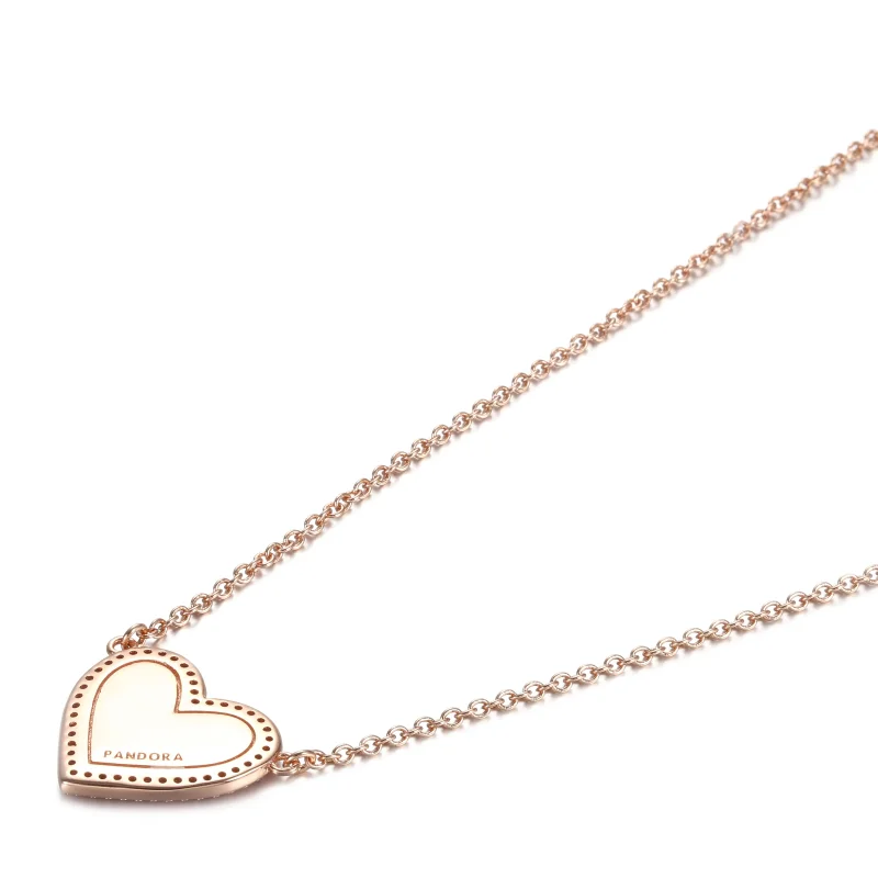 (bilde for) Pandora Rosa Virvel Hjerte Collier Halskjede - 389279C01 - Vis 4