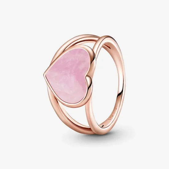 (bilde for) Pandora Rosa Virvler Hjerte Statementring - 189263C01