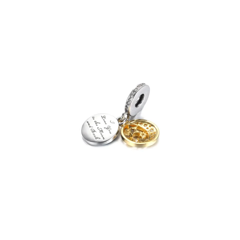 (bilde for) Pandora Shine Pandora "I Love You to the Moon and Back" Dingle Charm - 761993C01 - Vis 3