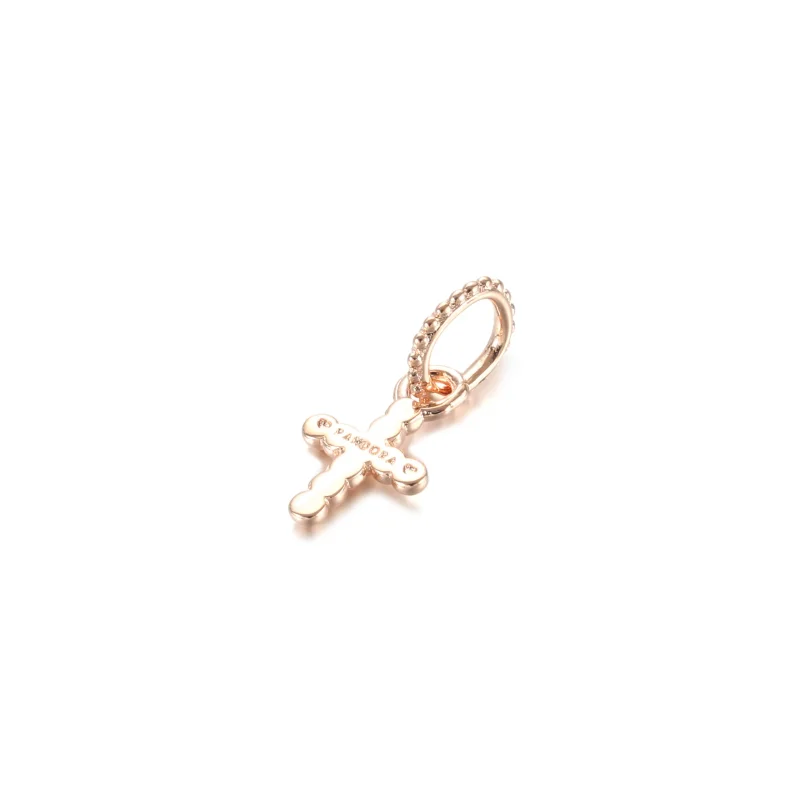 (bilde for) Pandora Sølvkulebesatt Kors Hengende Charm - 789332C00 - Vis 3