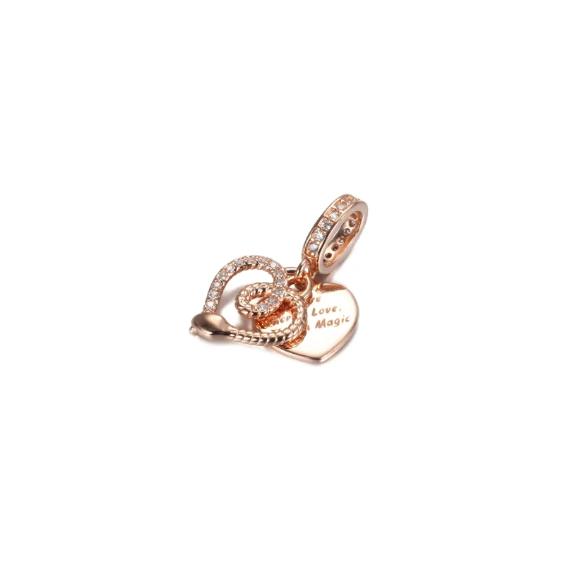 (bilde for) PANDORA Snake & Heart Dingle Charm - 789086C01 - Vis 2