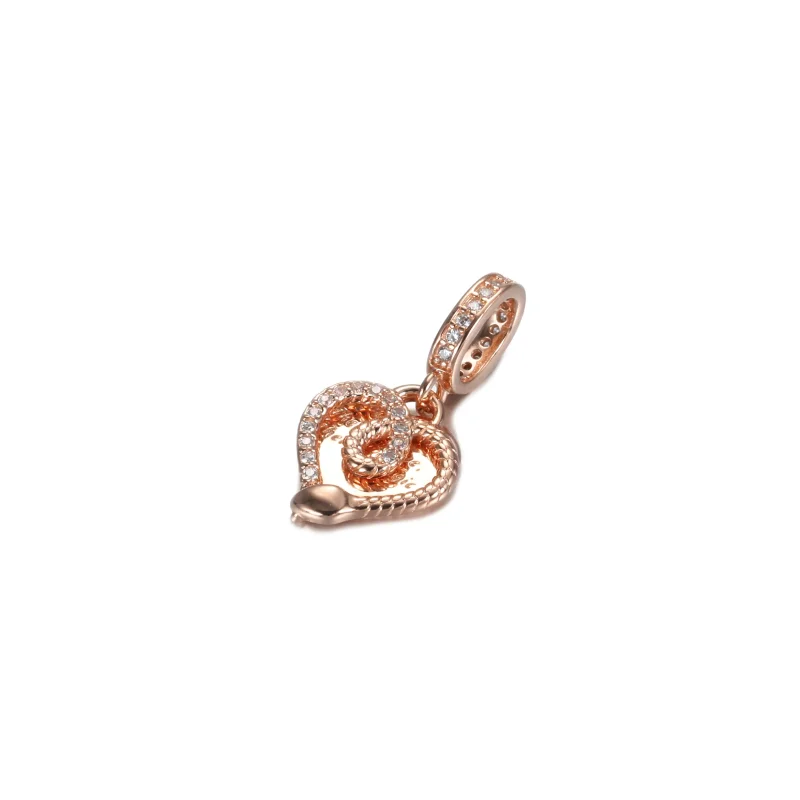 (bilde for) PANDORA Snake & Heart Dingle Charm - 789086C01 - Vis 3