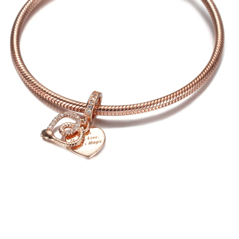 (bilde for) PANDORA Snake & Heart Dingle Charm - 789086C01 - Vis 5