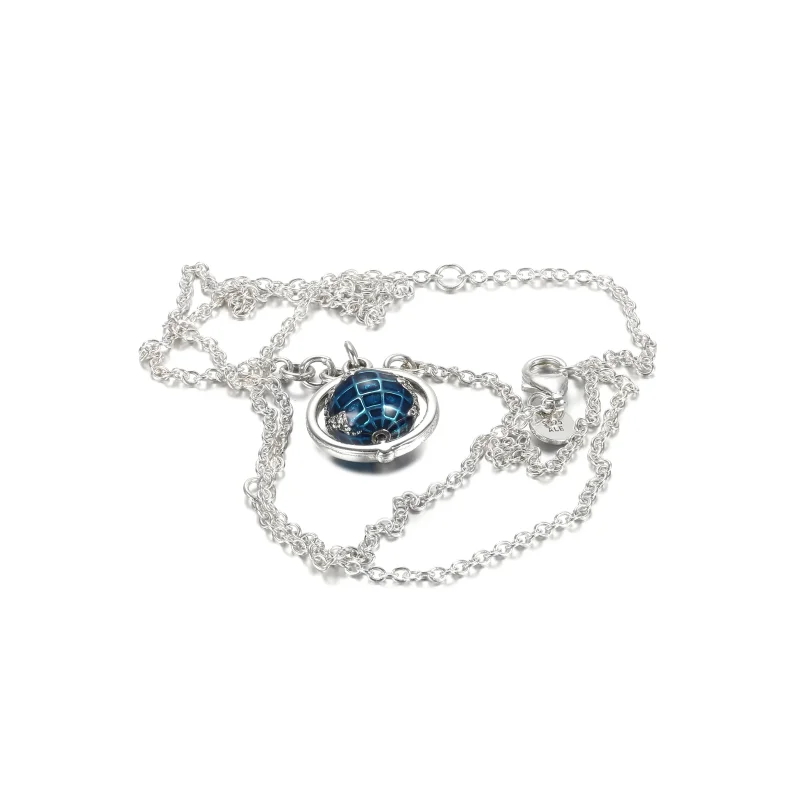 (bilde for) Pandora Snurrende Blå Planet Collier Halskjede - 399235C01 - Vis 3