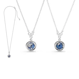 (bilde for) Pandora Snurrende Blå Planet Collier Halskjede - 399235C01