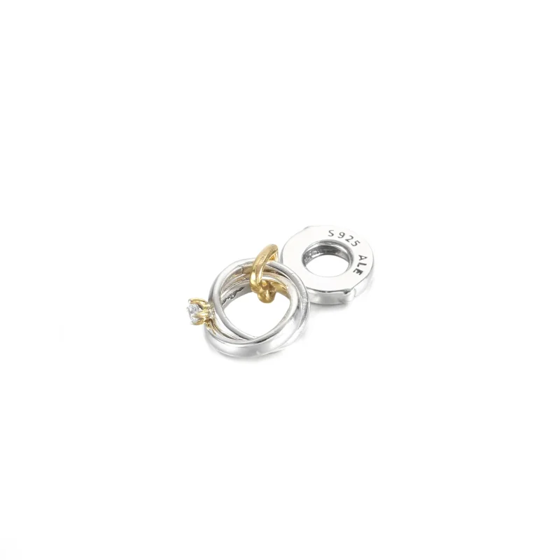 (bilde for) Pandora Tofargede Gifteringer Hengende Charm - 799319C01 - Vis 3