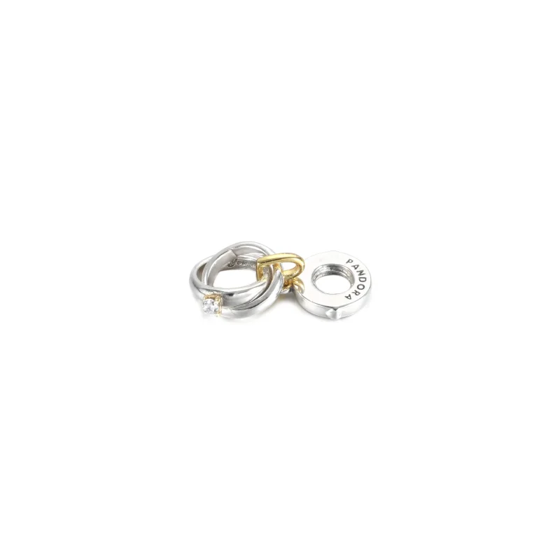 (bilde for) Pandora Tofargede Gifteringer Hengende Charm - 799319C01 - Vis 4