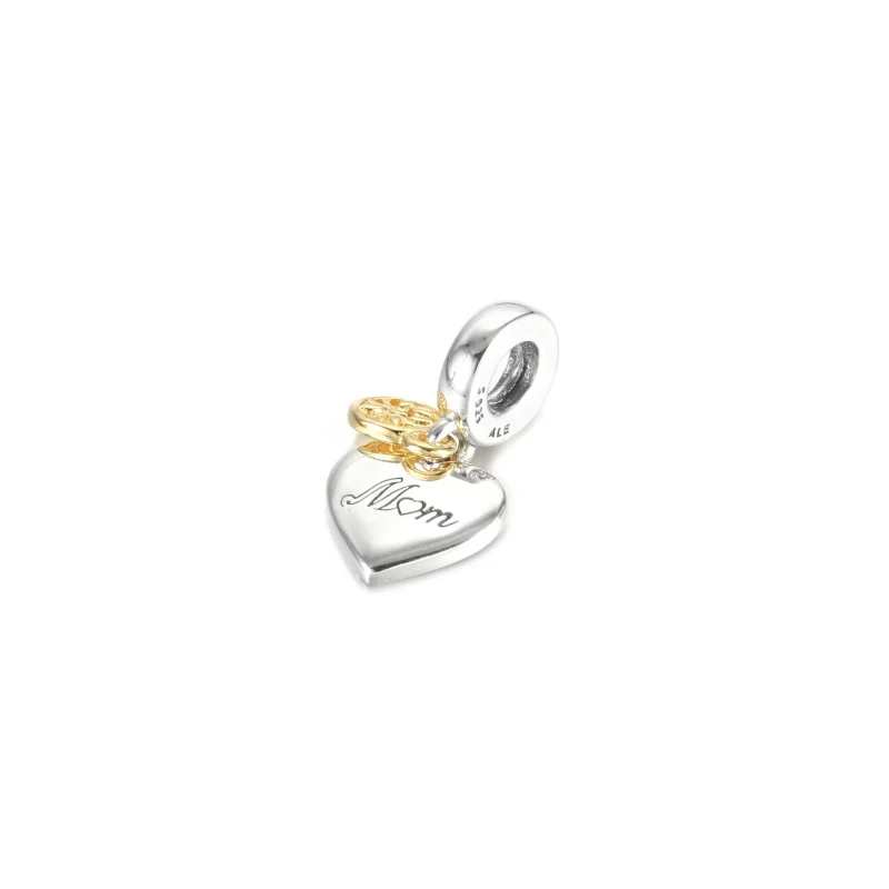 (bilde for) Pandora Tofarget Familietre og Hjerte Hengende Charm - 799366C00 - Vis 2