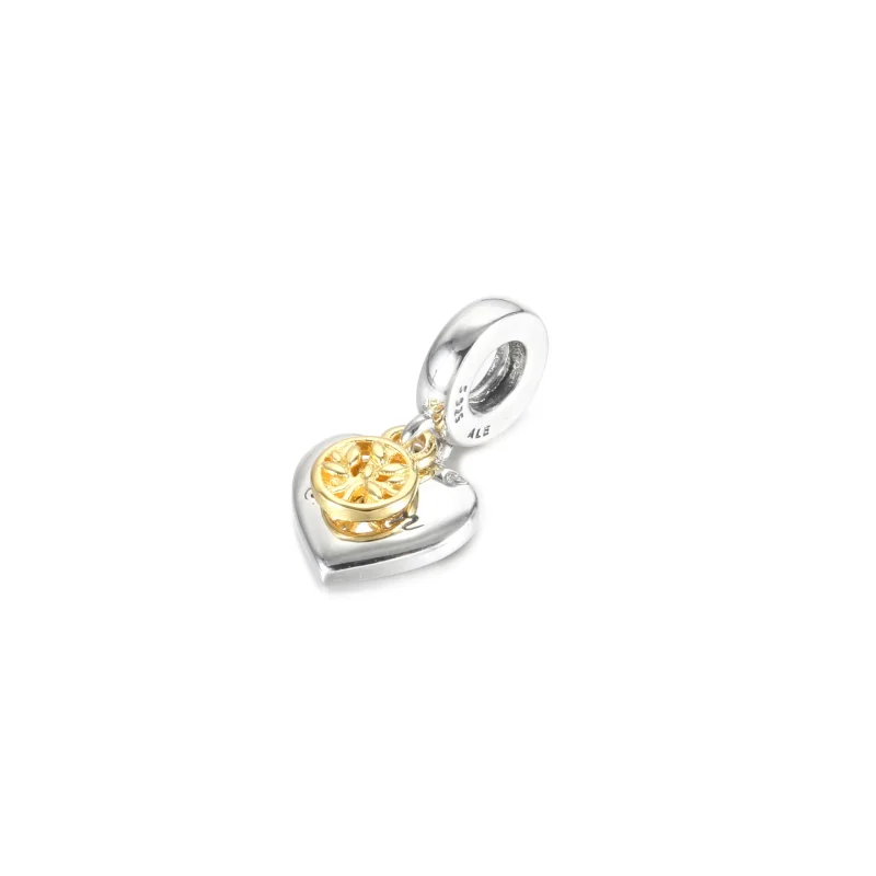 (bilde for) Pandora Tofarget Familietre og Hjerte Hengende Charm - 799366C00 - Vis 3