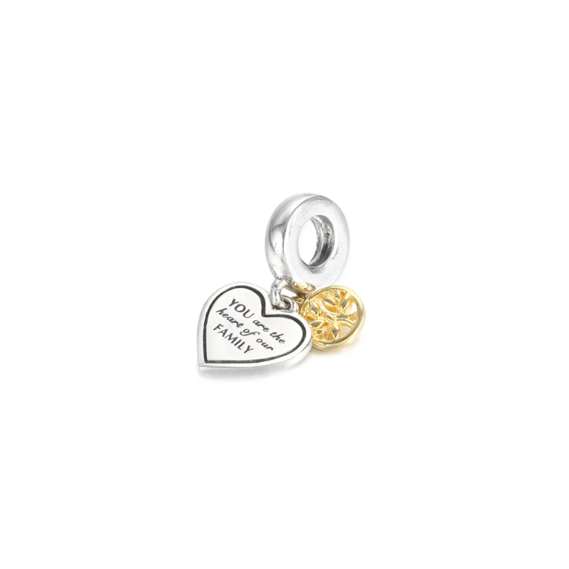 (bilde for) Pandora Tofarget Familietre og Hjerte Hengende Charm - 799366C00 - Vis 4