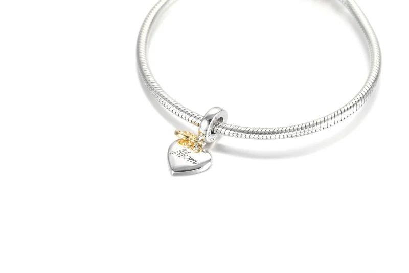 (bilde for) Pandora Tofarget Familietre og Hjerte Hengende Charm - 799366C00 - Vis 5
