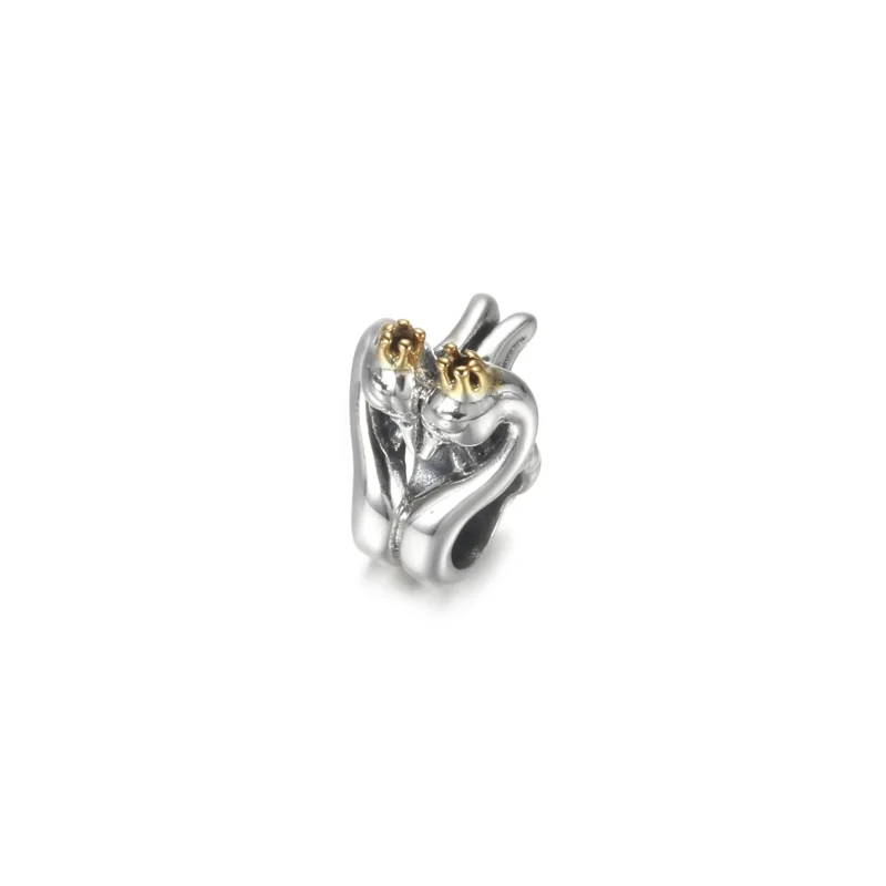 (bilde for) Pandora Tofarget Svaner og Hjerter Charm - 799315C00 - Vis 2