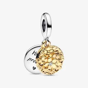(bilde for) My Pandora Tofarget Tusenfryd Dobbel Hengende Charm - 762341C01