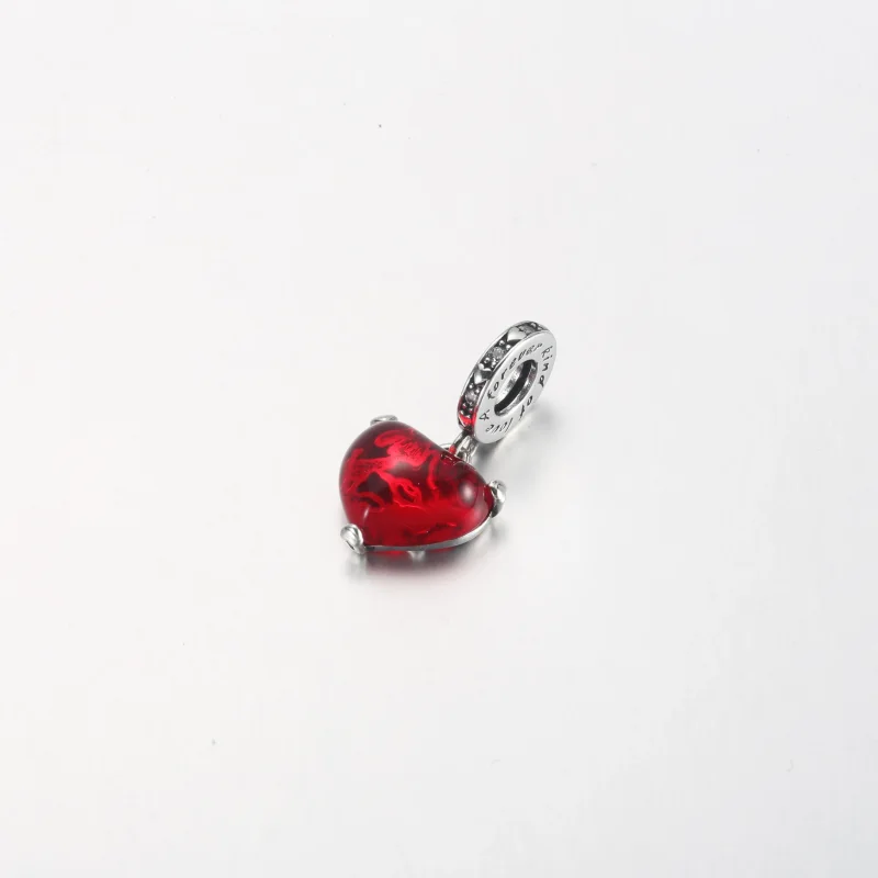 (bilde for) Pandora Disney Mikke og Minni Mus Kyss Rødt Muranoglass Hengende Charm - 792522C - Vis 2