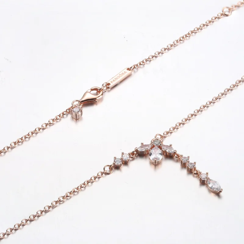 (bilde for) Pandora Funklende Herbarium Klynge Dråpe Collier Halskjede - 382386C01 - Vis 5