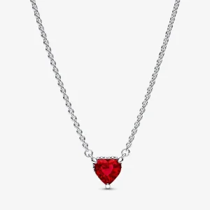 (bilde for) Pandora Funklende Hjerte Sirkel Anheng Collier Halskjede - 392542C01