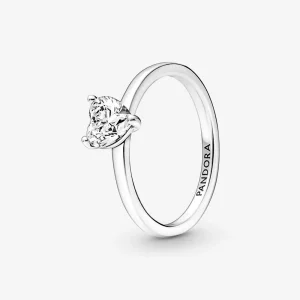 (bilde for) Pandora Funklende Hjerte Solitaire Ring - 191165C01