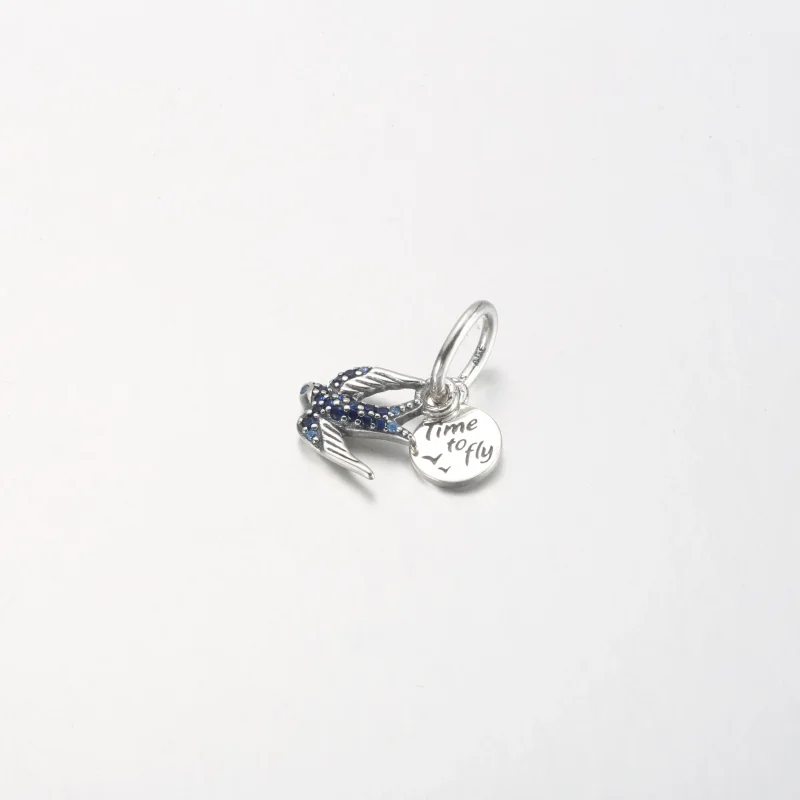 (bilde for) Pandora Funklende Svale og Sitat Dobbel Hengende Charm - 792570C01 - Vis 2