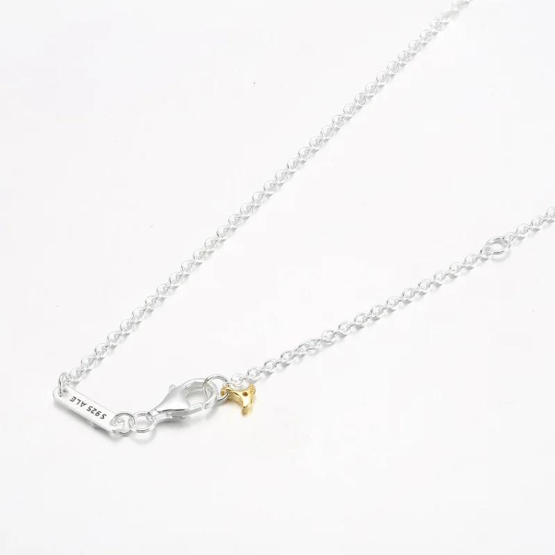 (bilde for) Pandora Ginkgo sterling silver and 14k gold-plated collier with clear cubic zirc - Vis 4