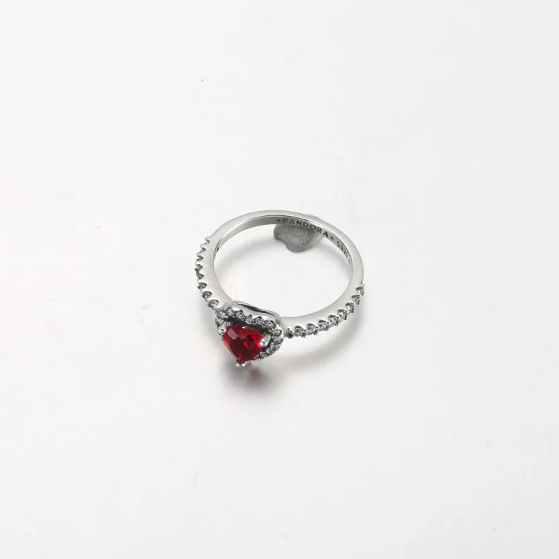 (bilde for) Pandora Hevet Rødt Hjerte Ring - 198421C02 - Vis 3