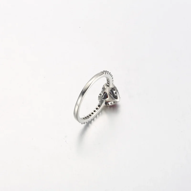 (bilde for) Pandora Hevet Rødt Hjerte Ring - 198421C02 - Vis 5
