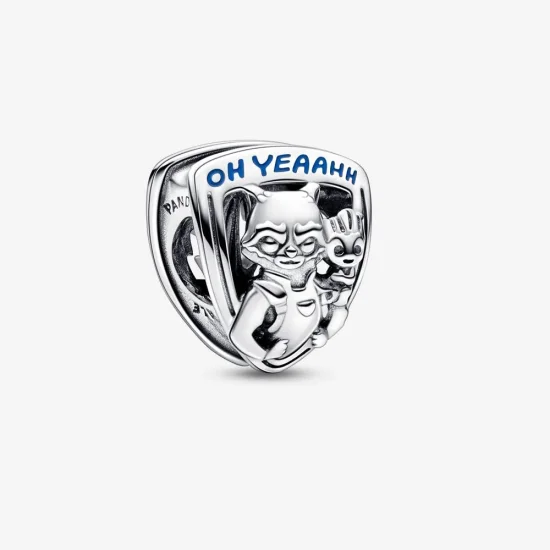 (bilde for) Pandora Marvel Guardians of the Galaxy Rocket Raccoon & Groot Emblem Charm - 792565C01