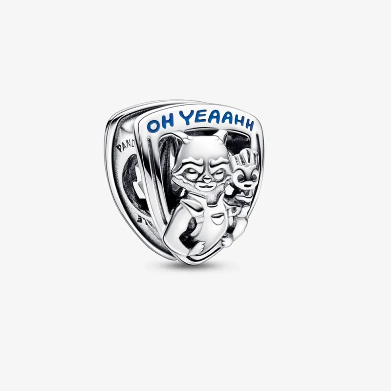 (bilde for) Pandora Marvel Guardians of the Galaxy Rocket Raccoon & Groot Emblem Charm - 792565C01