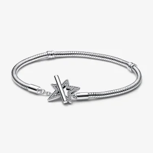(bilde for) Pandora Moments Asymmetrisk Stjerne T-bar Slangekjedearmbånd - 592357C01