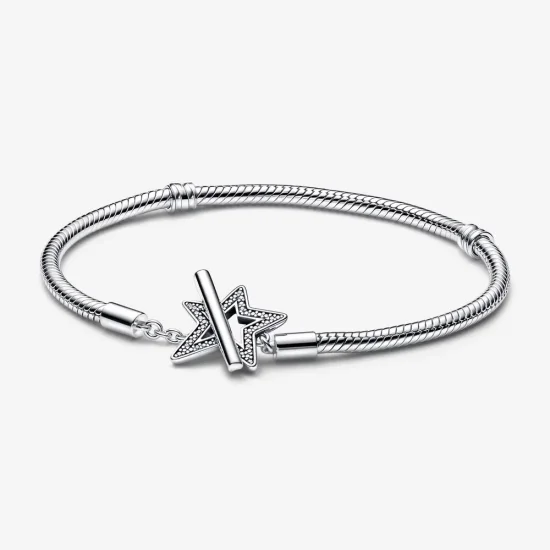 (bilde for) Pandora Moments Asymmetrisk Stjerne T-bar Slangekjedearmbånd - 592357C01