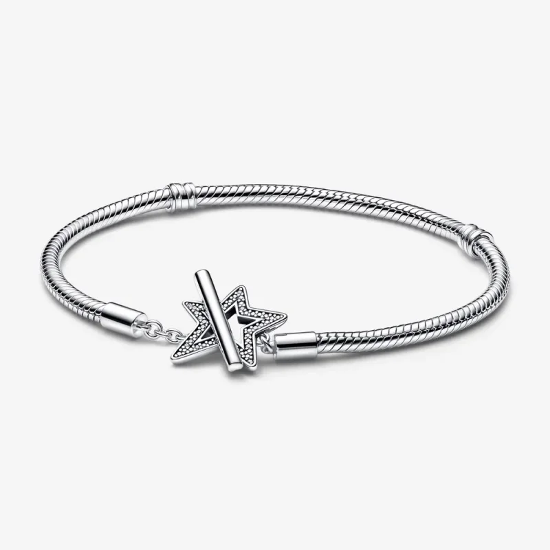 (bilde for) Pandora Moments Asymmetrisk Stjerne T-bar Slangekjedearmbånd - 592357C01